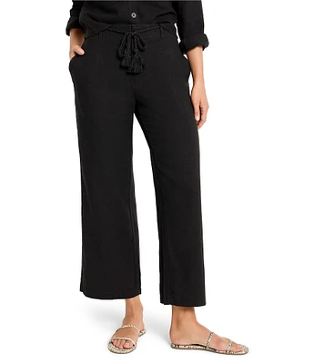 NIC + ZOE Rumba Linen Blend Rope Belt Wide Leg Ankle Pants