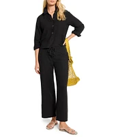 NIC + ZOE Rumba Linen Blend Rope Belt Wide Leg Ankle Pants