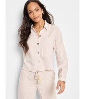 NIC + ZOE Rumba Linen Blend Rope Belt Wide Leg Ankle Pants