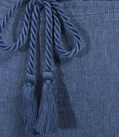 NIC + ZOE Rumba Linen Blend Rope Belt Wide Leg Ankle Pants