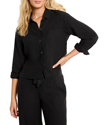 NIC + ZOE Rumba Linen Point Collar Long Sleeve Jacket