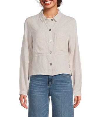 NIC + ZOE Rumba Linen Point Collar Long Sleeve Jacket