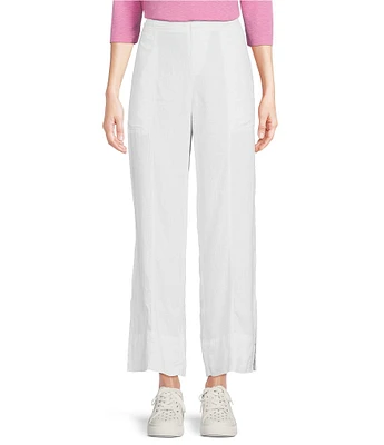 NIC + ZOE Rumba Organic Linen Mid Rise Wide-Leg Cropped Pants