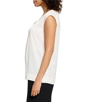 NIC + ZOE Satin Chiffon Scoop Neck Sleeveless Blouse