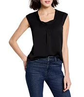 NIC + ZOE Satin Chiffon Scoop Neck Sleeveless Blouse