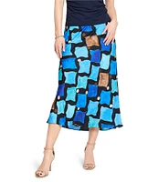 NIC + ZOE Sea Glass Print Coordinating A-Line Slip Skirt