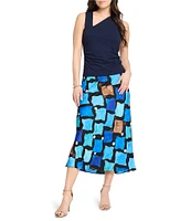 NIC + ZOE Sea Glass Print Coordinating A-Line Slip Skirt