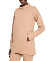 NIC + ZOE Seamed Scuba Knit Funnel Neck Long Sleeve Tunic