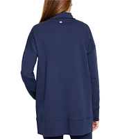 NIC + ZOE Seamed Scuba Knit Funnel Neck Long Sleeve Tunic