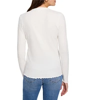 NIC + ZOE Seersucker Long Sleeve Henley Top