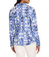 NIC + ZOE Shibori Stone Notch Collar Long Sleeve Shirt
