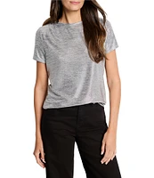 NIC + ZOE Shine Drape Knit Round Neck Short Sleeve Tee