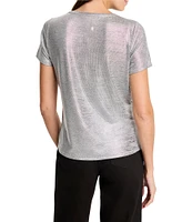 NIC + ZOE Shine Drape Knit Round Neck Short Sleeve Tee