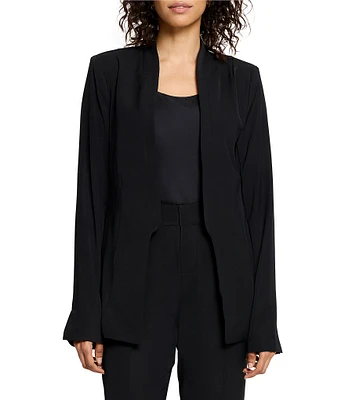 NIC + ZOE Social Edit Woven Open Front Long Sleeve Blazer