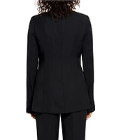 NIC + ZOE Social Edit Woven Open Front Long Sleeve Blazer