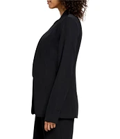 NIC + ZOE Social Edit Woven Open Front Long Sleeve Blazer