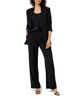 NIC + ZOE Social Edit Woven Open Front Long Sleeve Blazer