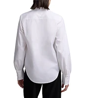 NIC + ZOE Stretch Cotton Anywhere Mandarin Collar Bishop Long Sleeve Shirt