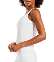 NIC + ZOE Stretch Cotton Square Neck Sleeveless Fitted Shelf Bra Tank