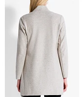 NIC + ZOE Stretch Ponte Knit Long Sleeve Pocketed Lounge Around Draped Front Jacket