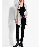 NIC + ZOE Stretch Ponte Knit Long Sleeve Pocketed Lounge Around Draped Front Jacket