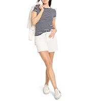 NIC + ZOE Stripe Knit Scoop Neck Short Sleeve Tee