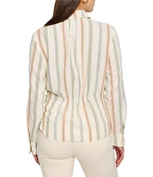 NIC + ZOE Striped Weekly V-Neck Long Sleeve Wrap Top