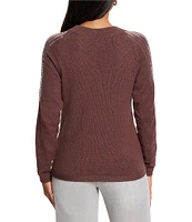 NIC + ZOE Subtle Shine Knit Round Neck Long Sleeve Sweater