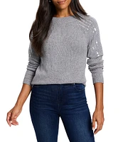 NIC + ZOE Subtle Shine Knit Round Neck Long Sleeve Sweater