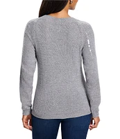 NIC + ZOE Subtle Shine Knit Round Neck Long Sleeve Sweater