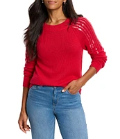 NIC + ZOE Subtle Shine Knit Round Neck Long Sleeve Sweater