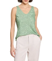 NIC + ZOE Swirling Sands Woven V-Neck Sleeveless Tank