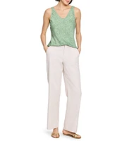 NIC + ZOE Swirling Sands Woven V-Neck Sleeveless Tank