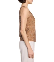 NIC + ZOE Swirling Sands Woven V-Neck Sleeveless Tank