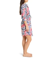 NIC + ZOE Syd Firework Foliage Collar Neck Long Sleeve Shirt Dress