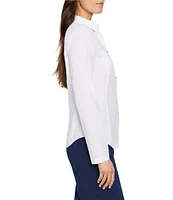 NIC + ZOE Tech Stretch Collar Neck Long Sleeve Snap Front Shirt