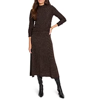 NIC + ZOE Textured Sweater Knit A-Line Midi Skirt