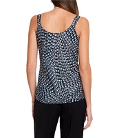 NIC + ZOE Time Warp Print Woven Scoop Neck Sleeveless Cami Top