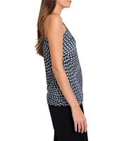 NIC + ZOE Time Warp Print Woven Scoop Neck Sleeveless Cami Top