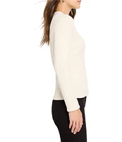 NIC + ZOE Toggle Ribbed Knit V-Neck Long Sleeve Faux Button Sweater