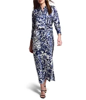 NIC + ZOE Twilight Blooms Stretch High Rise Silk Slip Skirt