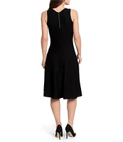 NIC + ZOE Twirl Knit Scoop Neck Sleeveless A-Line Dress