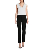 NIC + ZOE Wonderstretch Woven Straight Leg Pull-On Pants