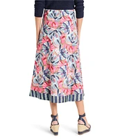 NIC + ZOE Woven Firework Foliage A-Line Midi Skirt