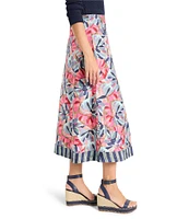 NIC + ZOE Woven Firework Foliage A-Line Midi Skirt