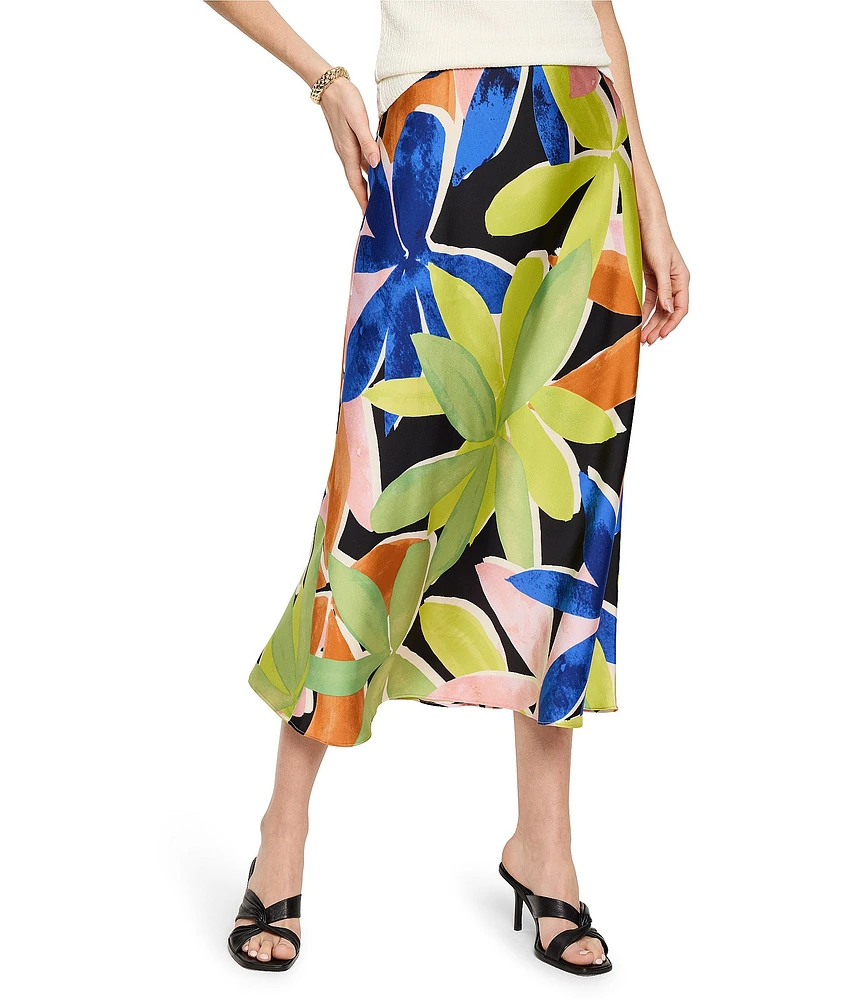 NIC + ZOE Woven Mega Blooms Slip Skirt