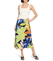 NIC + ZOE Woven Mega Blooms Slip Skirt