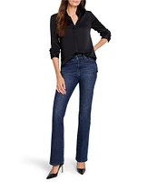 NIC + ZOE Woven Point Collar V-Neck Long Sleeve Button Front Shirt