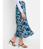 NIC + ZOE Woven Wave Links Mid Rise A-Line Midi Skirt