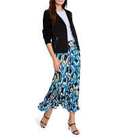 NIC + ZOE Woven Wave Links Mid Rise A-Line Midi Skirt